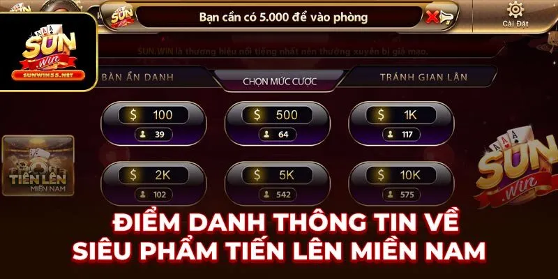 Điểm danh thông tin về siêu phẩm Tiến lên miền nam