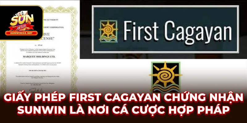 Giấy phép First Cagayan chứng nhận SUNWIN là nơi cá cược hợp pháp